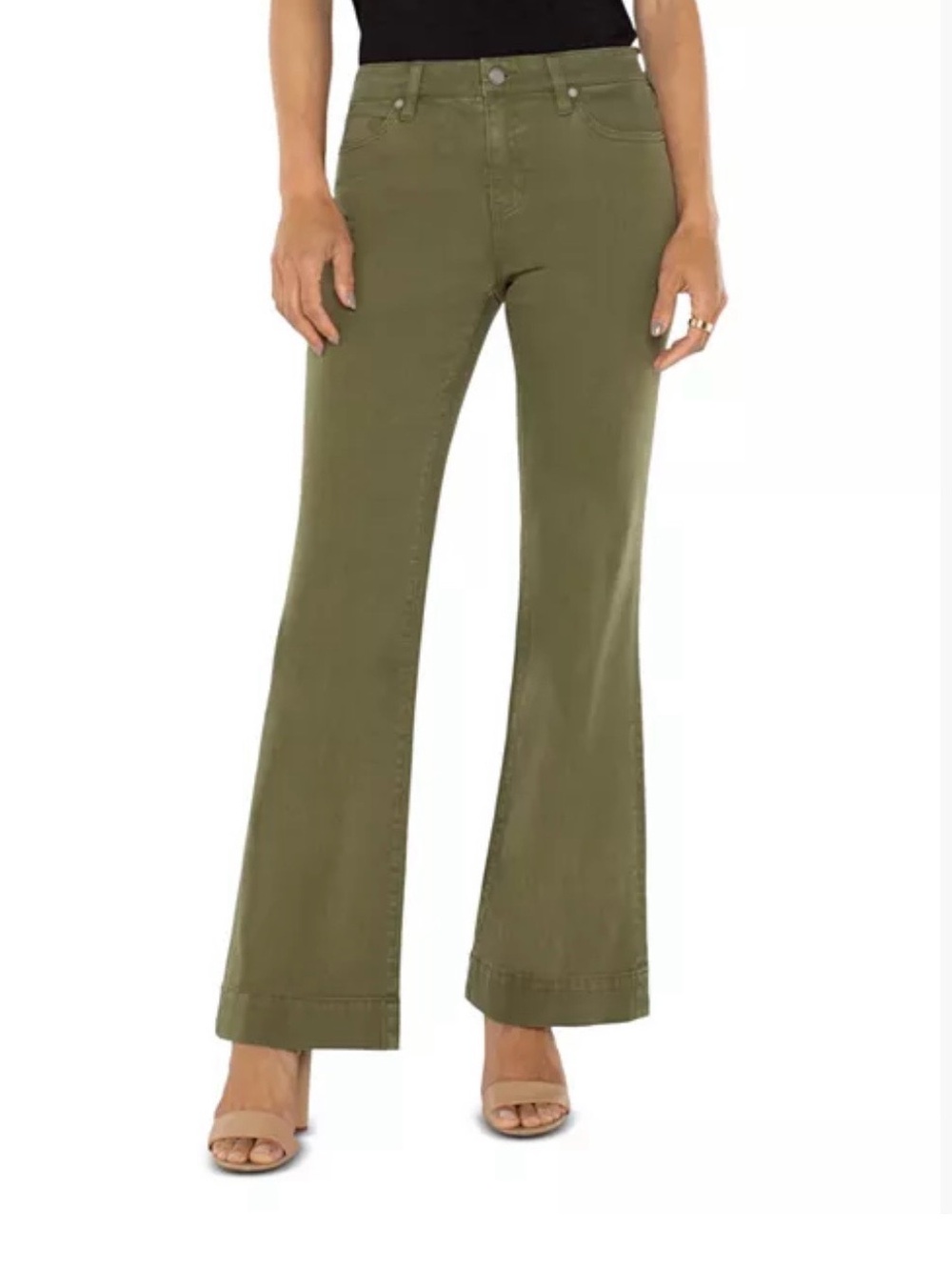 Liverpool Los Angeles Hannah Mid-Rise Olive Green Flared Women’s Jeans